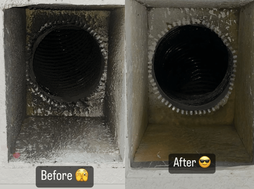 Air duct cleaning in Orlando - before and after.