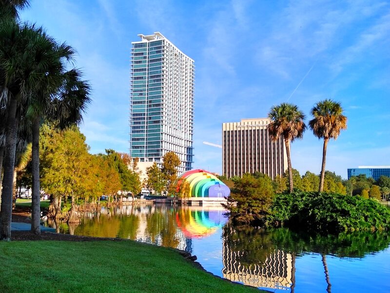 Lake Eola Park in downtown Orlando, Florida